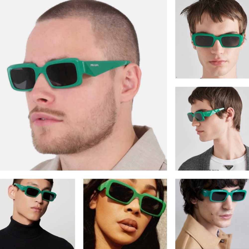 PRADA UNISEX GREEN SUNGLASSES AS SEEN ON CELEBS LIKE MONICA DENISE - Picture 13 of 16